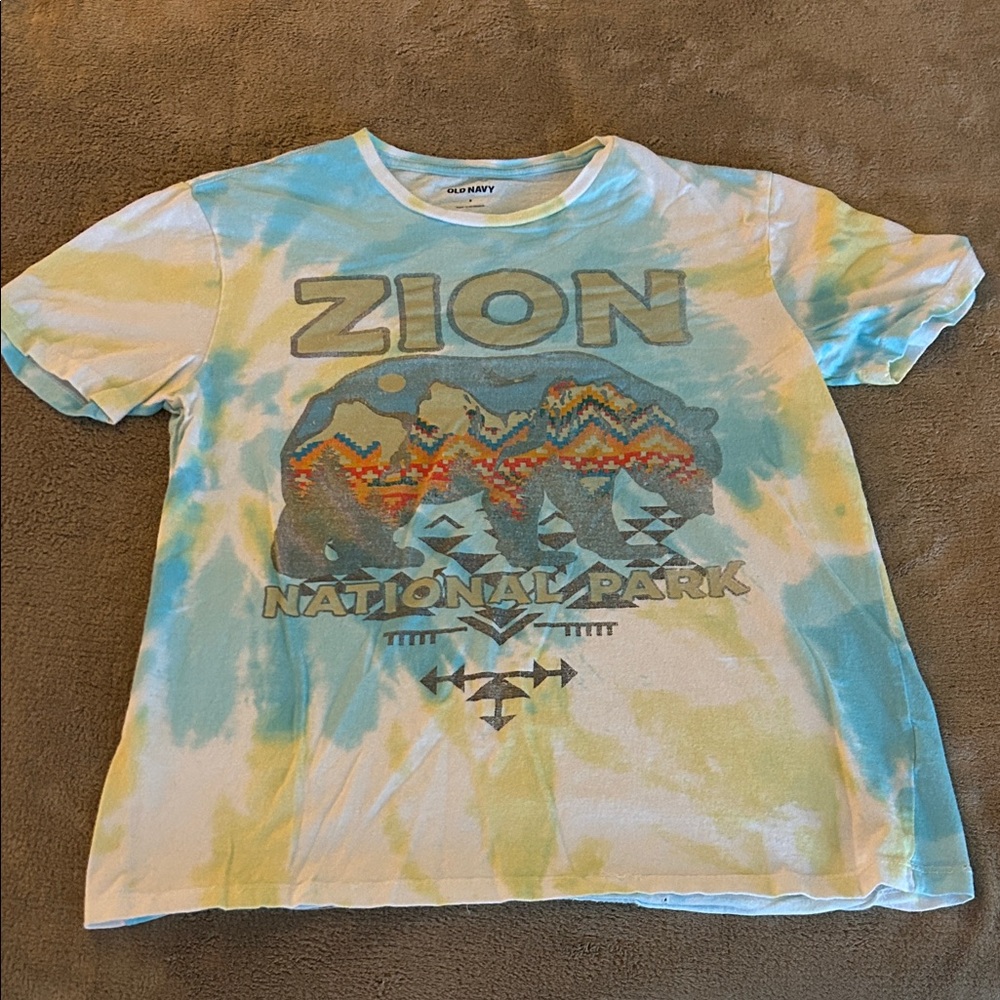 Old Navy Kids Zion National Park Tie-Dye Tee - Blue, Yellow, White